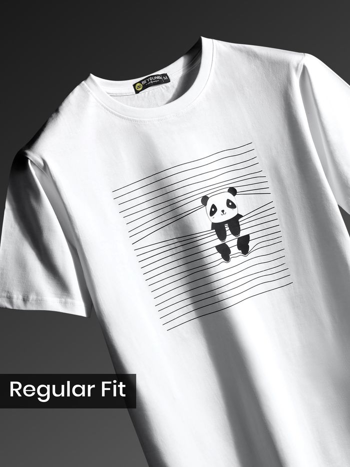 Peeping Panda Printed T-shirt for Men