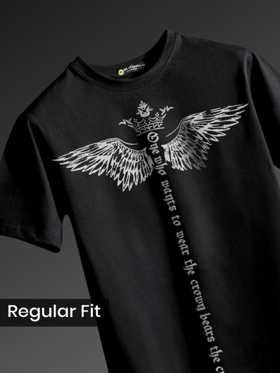 Winged Half Sleeve Printed T-shirt