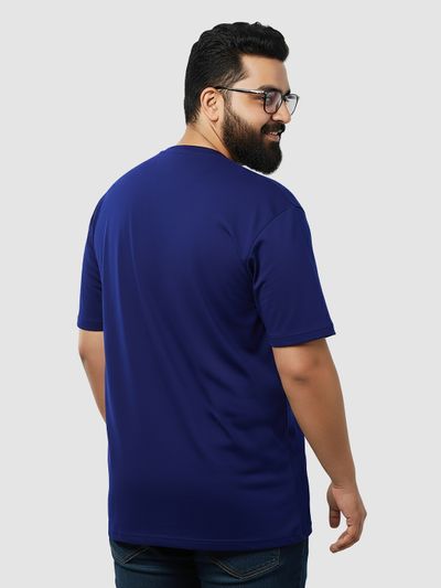 Plain Navy Blue Plus Size T-Shirt