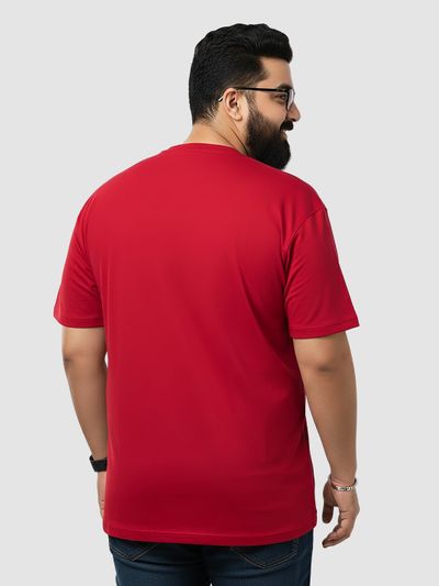 Plain Red plus size mens clothing cheap