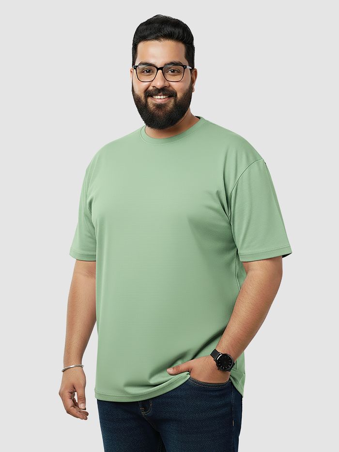 Buy Plain Seafoam Green Plus Size T-Shirt Online in India -Beyoung