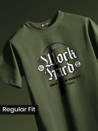 Work Hard Printed T-shirt for Men Work Hard Printed T-shirt for Men