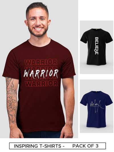 Inspiring Printed Combo T-shirts - Pack of 3