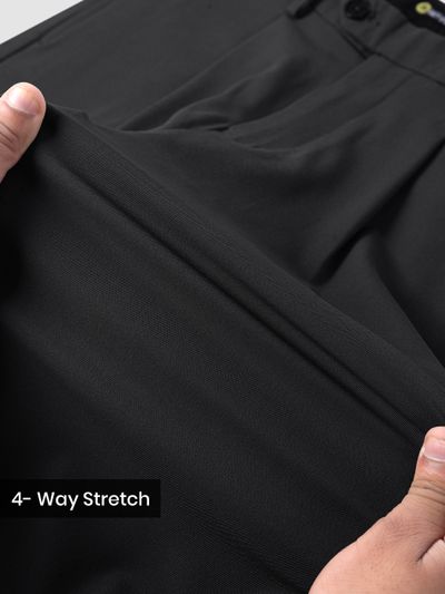 Black Solid Korean Pants