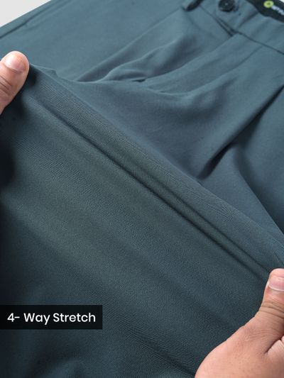 Bluish Grey Solid Korean Pants