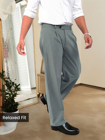 Dusty Green Solid Korean Pants