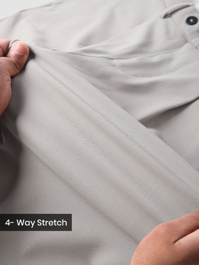 Elephant Grey Solid Korean Pants