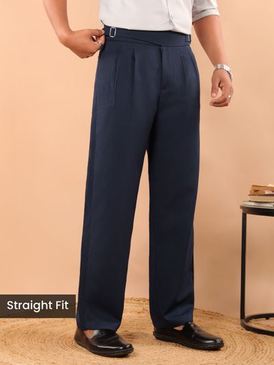 Navy Lycra Gurkha Pants