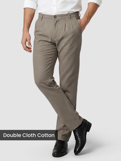 Khaki Double Cloth Cotton Pants Khaki Double Cloth Cotton Pants
