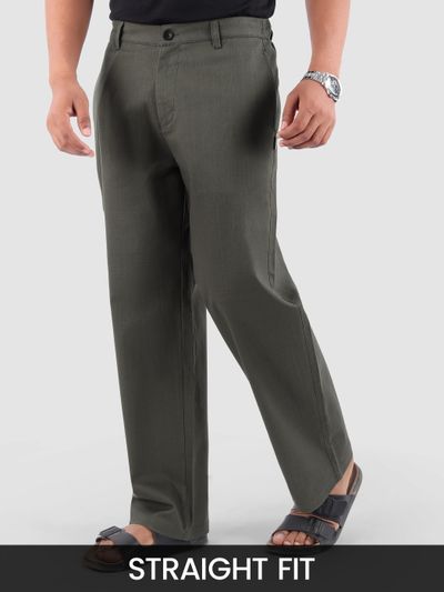 Dark Grey Cotton Lycra Slub Trousers Dark Grey Cotton Lycra Slub Trousers