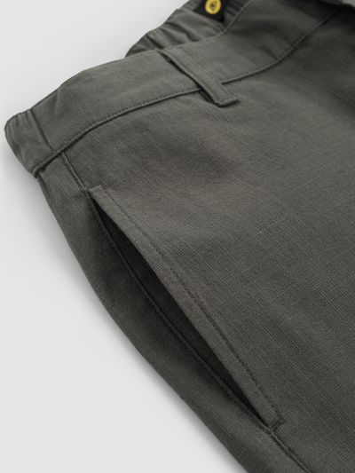 Dark Grey Cotton Lycra Slub Trousers Dark Grey Cotton Lycra Slub Trousers