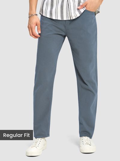 Savoy Blue Regular-fit Trousers Blue Regular-fit chinos