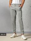 Grey slim-fit chinos for men