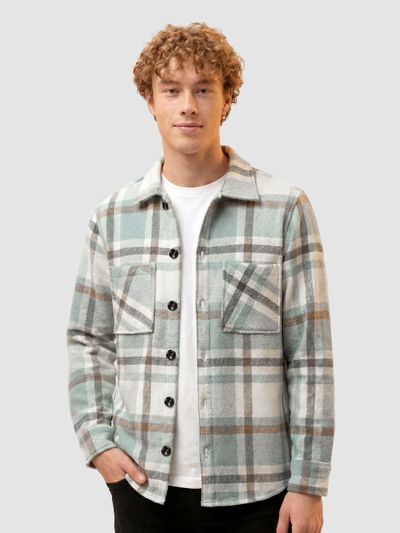 Aqua Mix Checkered Fleece Shacket