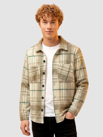 Brown Checkered Fleece Shacket