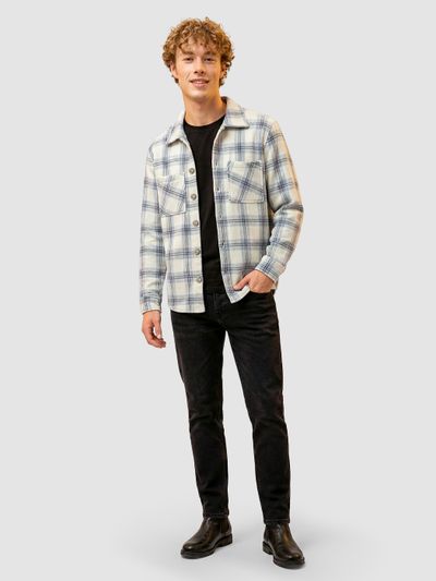 Grey Checkered Fleece Jacket