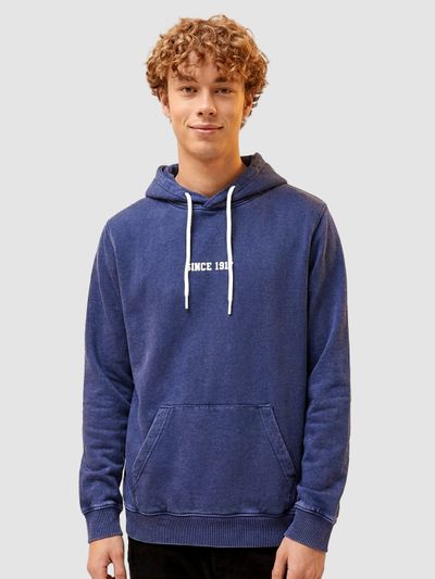 Indigo Minimal Printed Hoodie