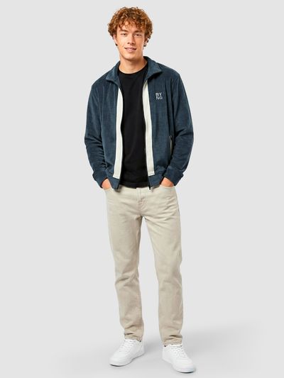 Dark Teal Contrast Zipper Jacket