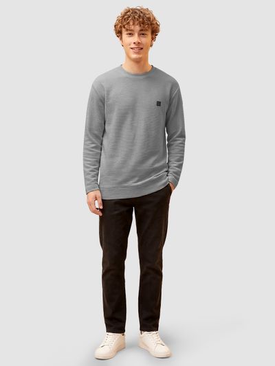 Melange Grey Recycled Yarn Oversized Sweatshirt