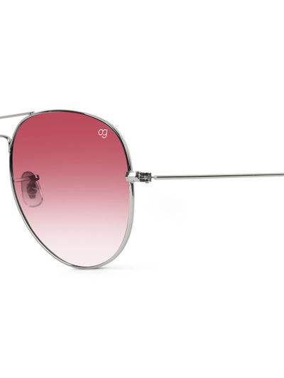 Buy Aethern Silver Aviator Sunglasses