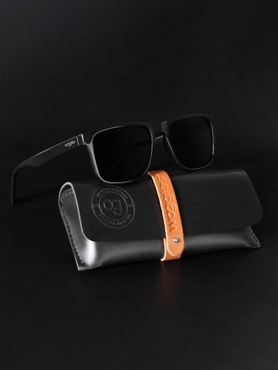 Shop Auralite Black Polarized Square Sunglasses