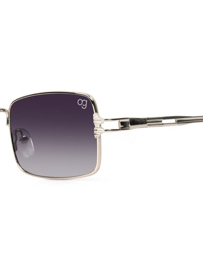 Buy Uzi Frame Golden Rectangle Sunglasses