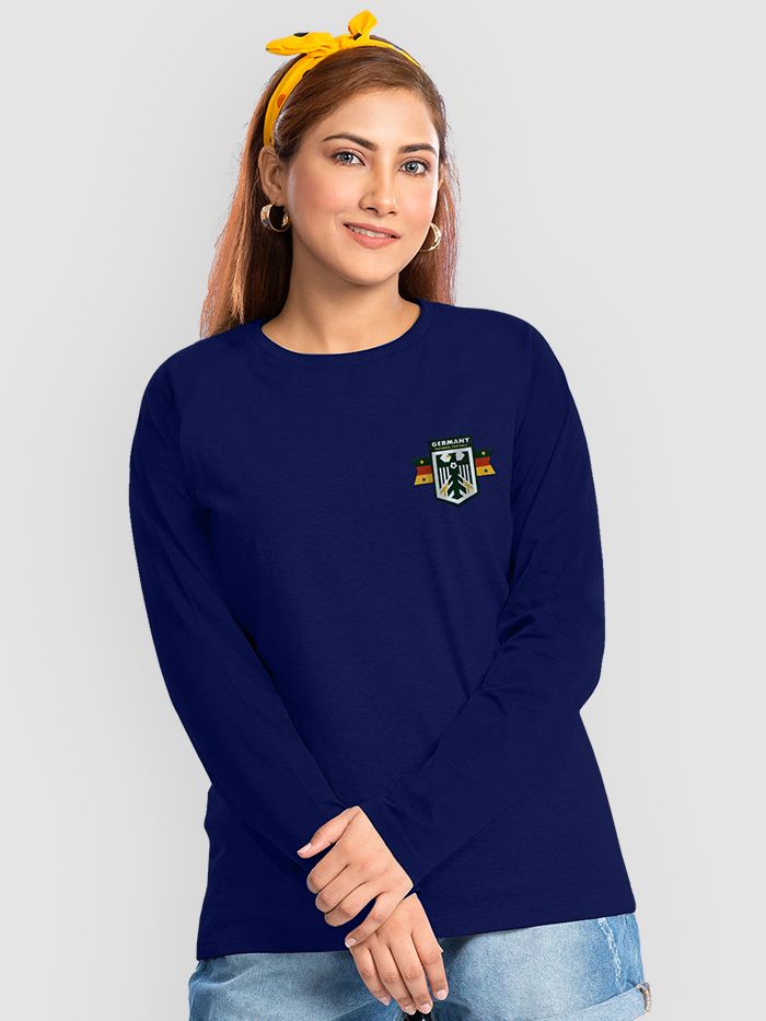 Buy German Football Badge Full Sleeves Women T shirt Online in