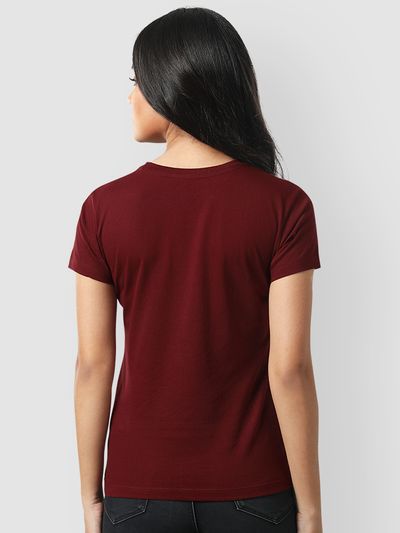Burgundy Womens Plain T-Shirt Womens Plain T shirt