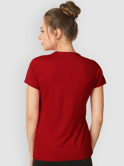 Fiery Red Womens Plain T-shirt round neck t shirt for girl