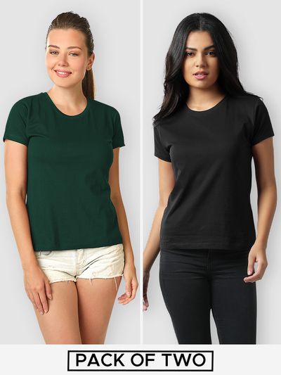 Plain Black T-Shirt Womens Online