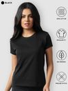 Womens Plain T-shirts Combo Black And Bottle Green