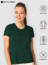 Womens Plain T-shirts Combo Black And Bottle Green