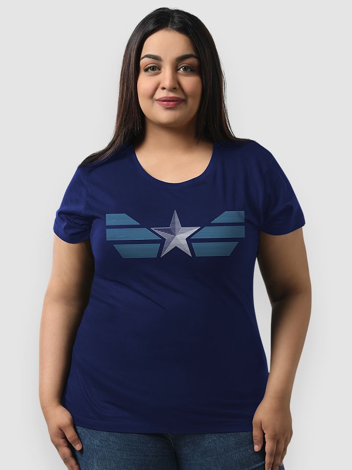 Buy Captain America Logo Plus Size T-shirt in -Beyoung