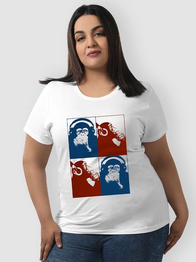 DJ Monkey Women Plus Size T-shirt DJ Monkey Women Plus Size T-shirt