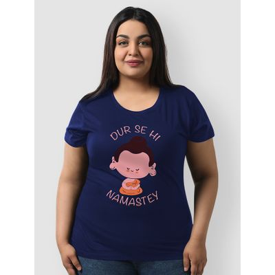 Dur Se Hi Namastey Women's Plus Size T-shirt Dur Se Hi Namastey plus size tops for women