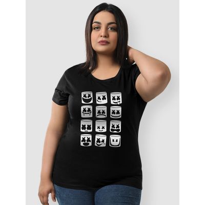 Marshmello Moods Women Plus Size T-shirt
