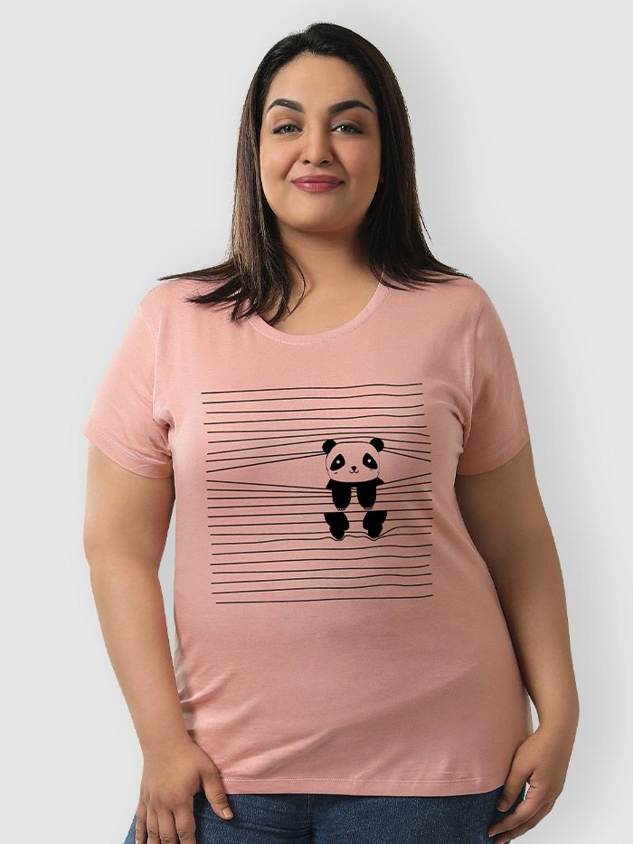 Buy Peeping Panda Women Plus T-shirt Online in -Beyoung