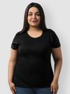 Plain Black ladies plus size tops