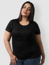 Plain Black Women's Plus Size T-shirt
