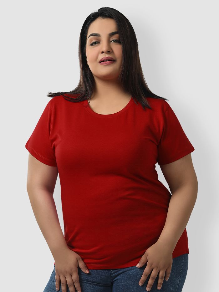 Plus size 2025 red t shirt