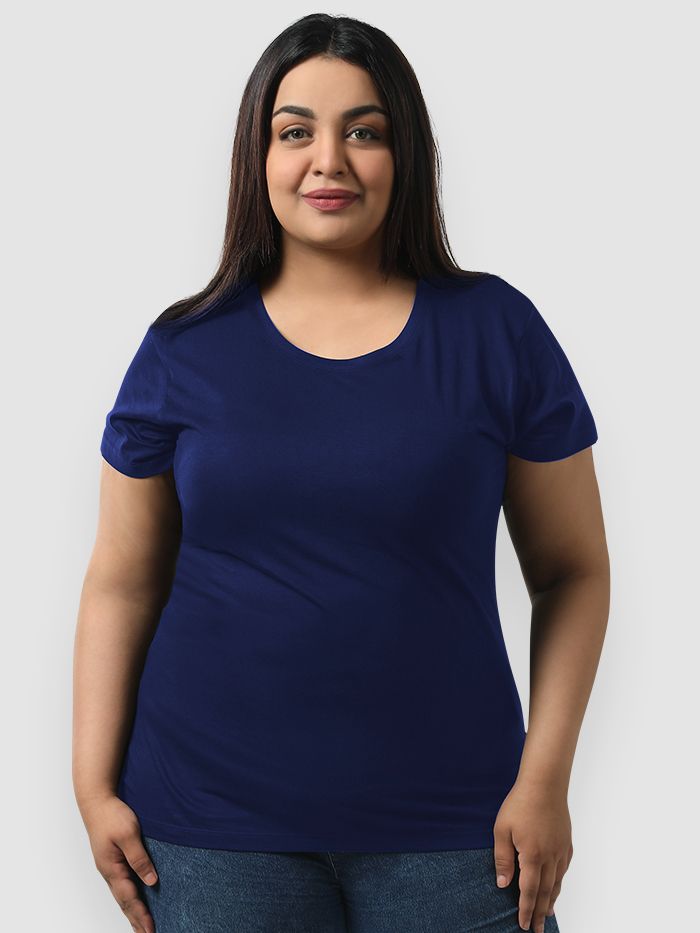 Navy blue top t shirt women's