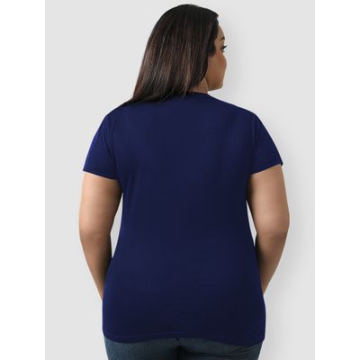 Plain Navy Blue Womens Plus Size T-shirt Plain Navy Blue Womens Plus Size T-shirt