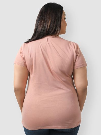 Plain Rose Pink Women's 3xl tops for ladies