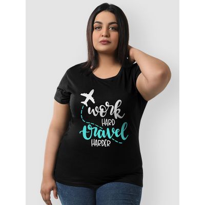Travel Harder Plus Size Women T-shirts Travel Harder Women Plus Size T-shirt