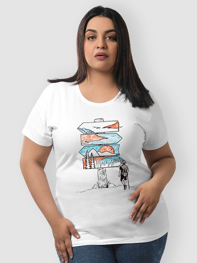 Travel Signboard Women Plus Size T-shirt Travel Signboard Women Plus Size T-shirt