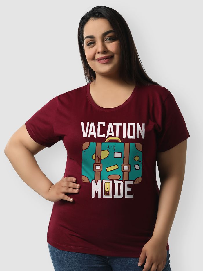 Buy Vacation Mode Women Plus Size T shirt Online in India Beyoung