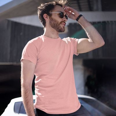 pink t shirt men's style