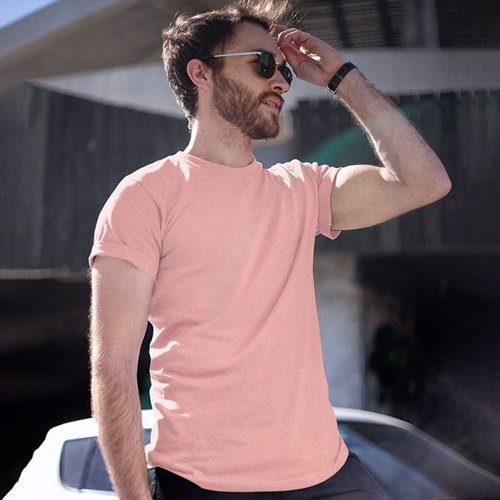 Buy Plain Rose Pink Half Sleeve Round Necks T Shirt Online Beyoung