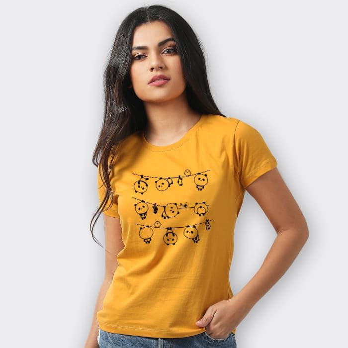 panda t shirt women's india