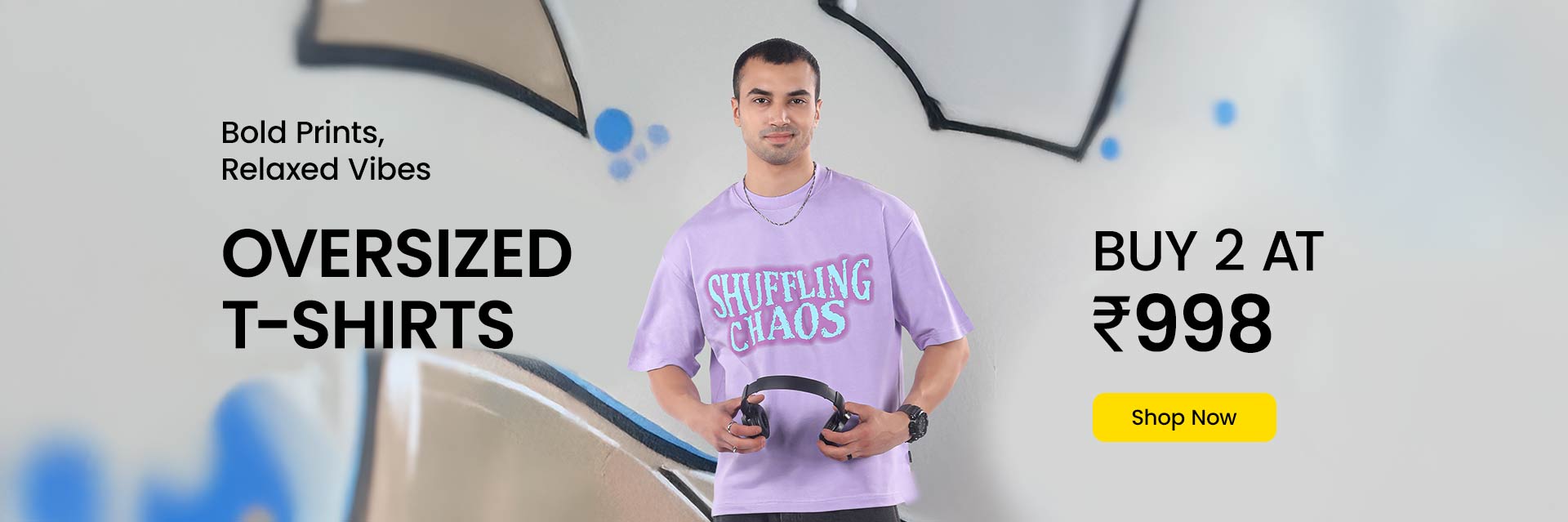 Oversized T-shirts for Men - Shop trendy oversized t-shirts online at low prices at